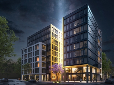 ONE Viger - New condos in Quartier des lumires (Montral) currently building with outdoor parking with indoor parking near a train station: 1 bedroom, $600 001 - $700 000