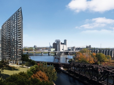 Wellington sur le Bassin - New condos in Quartier des lumires (Montral) with elevator with outdoor parking near the metro near a train station: 1 bedroom, $400 001 - $500 000
