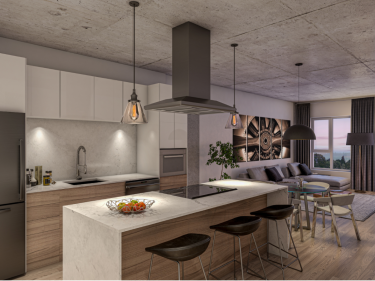 Cita - New Rentals in Notre-Dame-de-la-Merci with model units currently building with indoor parking near a train station: 3 bedrooms, < $300 000