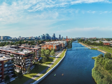 Galdin - Townhouses on the Canal - New houses in Dorval registering now with model units currently building with elevator with outdoor parking with pool with gym: 2 bedrooms