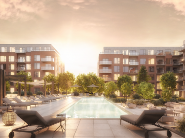 AURA sur le square - New condos in Pointe-Claire move-in ready with elevator with outdoor parking with indoor parking near a train station with pool: 4 bedrooms and more, $800 001 - $900 000