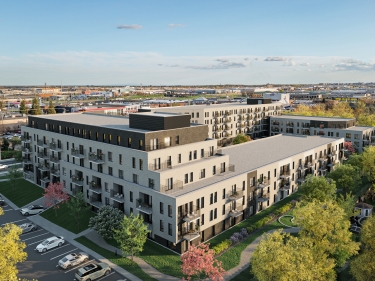 Solaia - New condos in Dorval registering now with model units currently building with indoor parking near the metro near a train station with pool: 2 bedrooms