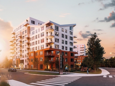 Square Bellevue Condominiums - New condos in Notre-Dame-de-l'le-Perrot with model units with outdoor parking near the metro: 4 bedrooms and more, $700 001 - $800 000