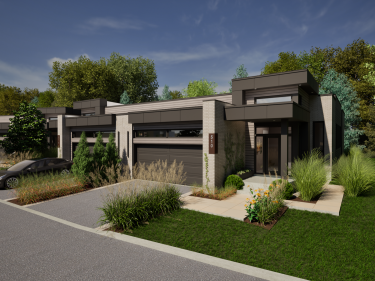 Arborea | Single storey homes - New houses in Varennes registering now move-in ready with elevator with outdoor parking near the metro with pool