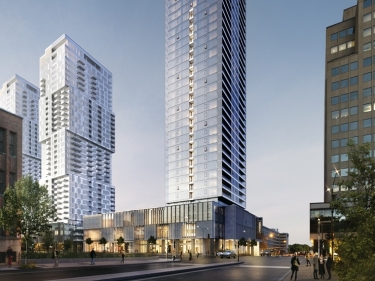 The QuinzeCent - New condos in Cote-des-Neiges move-in ready with elevator with outdoor parking near the metro near a train station with gym: Studio/loft, $800 001 - $900 000